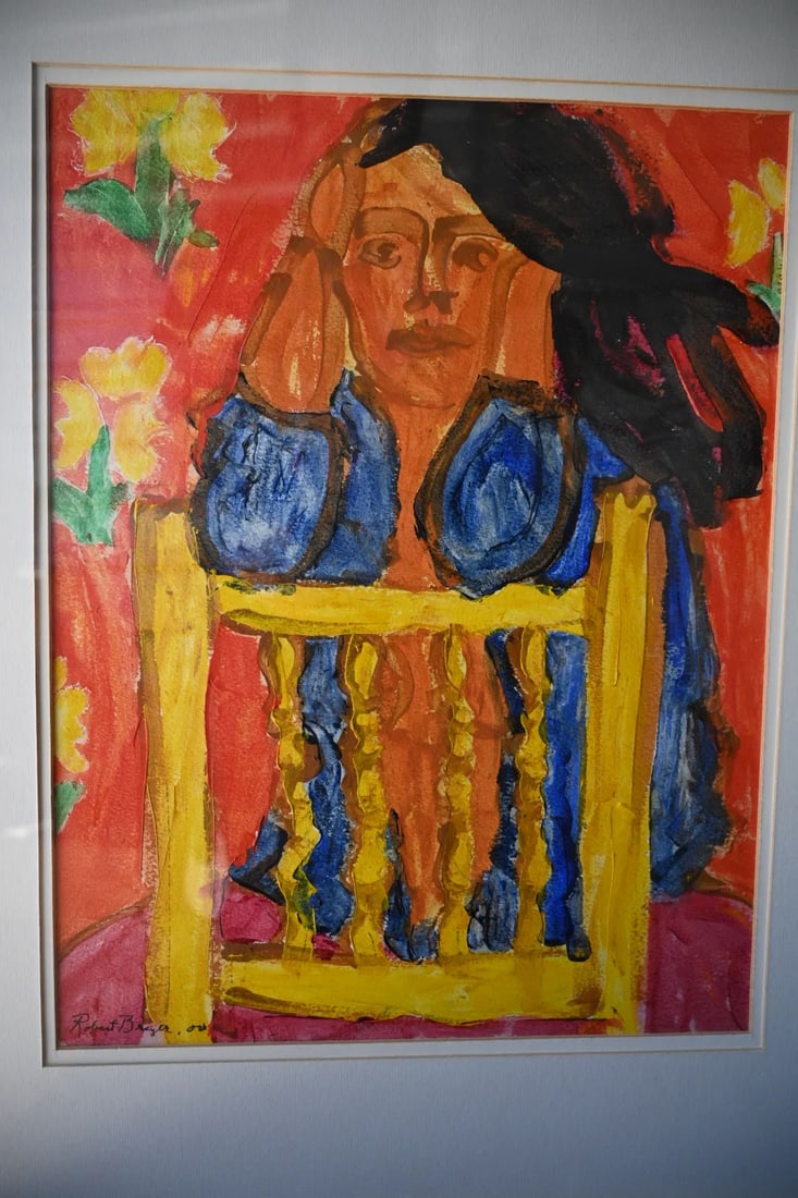 Robert Breyer "Woman and Chair" Original Mixed Media Painting - Southwestern Modern Figurative Expre - 4