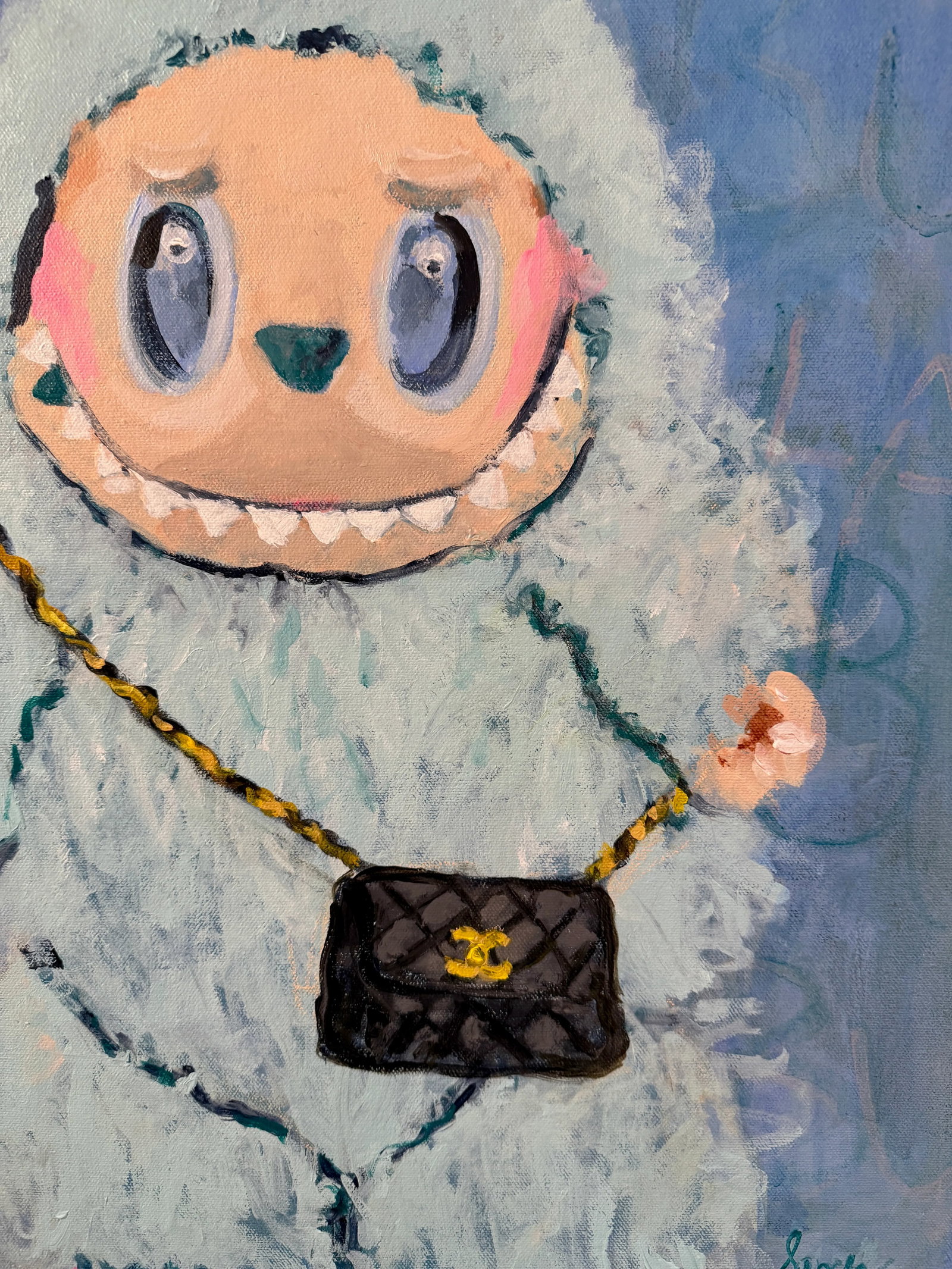 LaBuBu Chanel...How Bout This for a LaBuBu Luxe...Chanel #BuBu Lol, Original Painting by Sandy Welch - 2