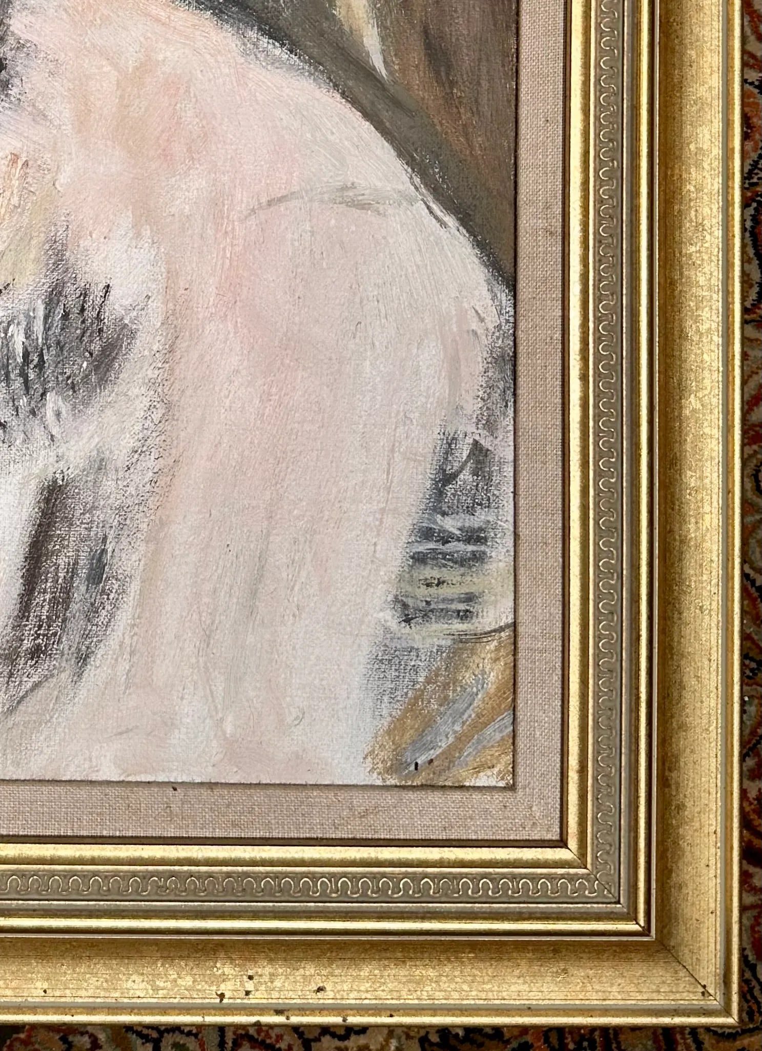 Mid-Century Portrait Painting Oil on Canvas After Edouard Manet - 3