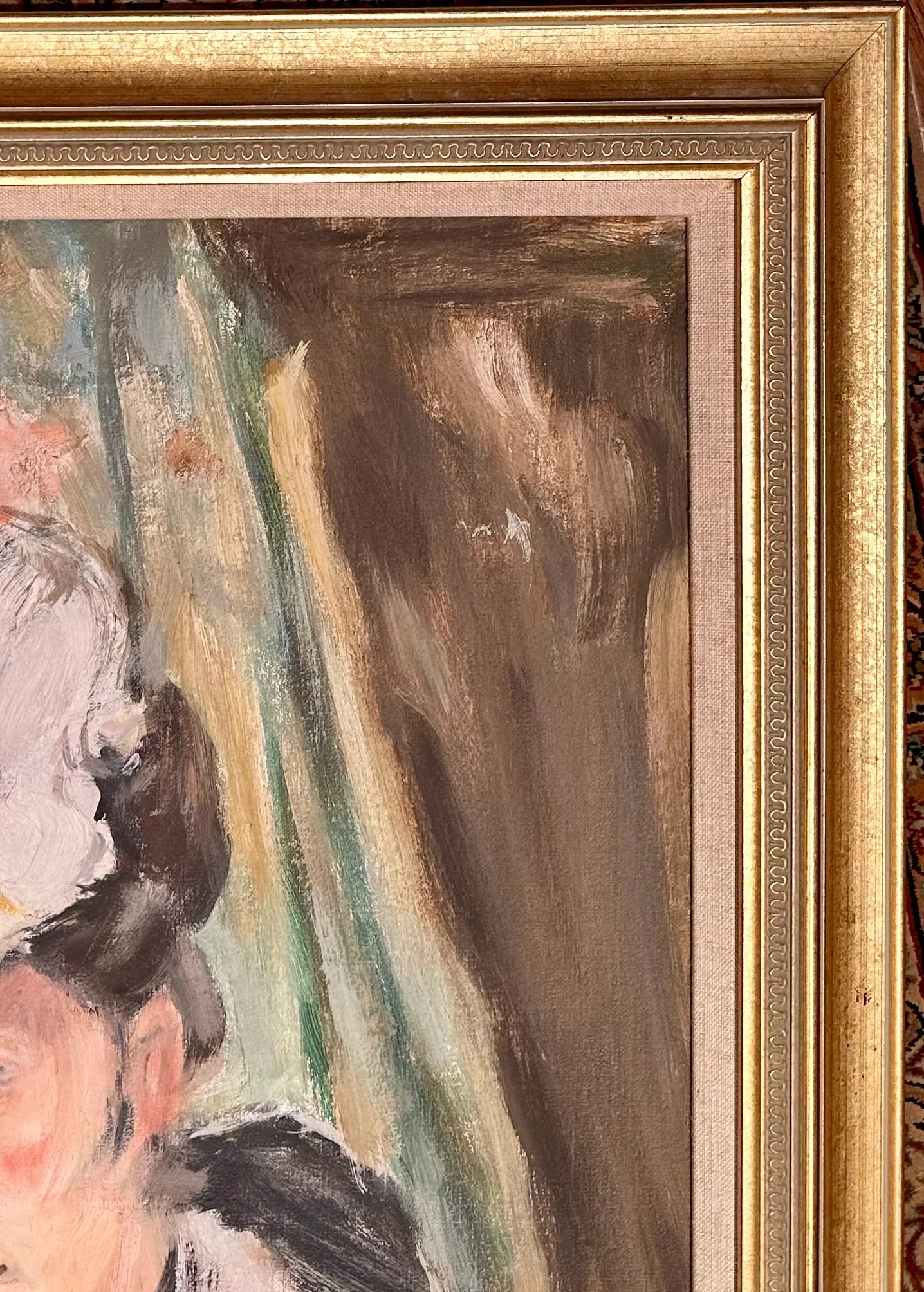 Mid-Century Portrait Painting Oil on Canvas After Edouard Manet - 5
