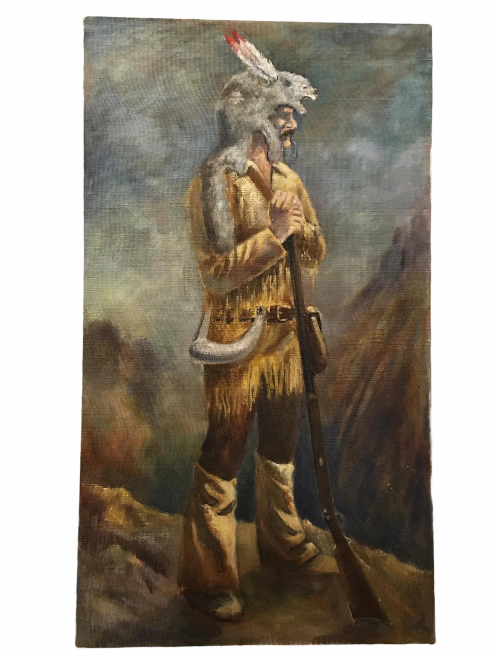 Mid 20th Century Portrait of a Frontiersman Oil Painting - 6