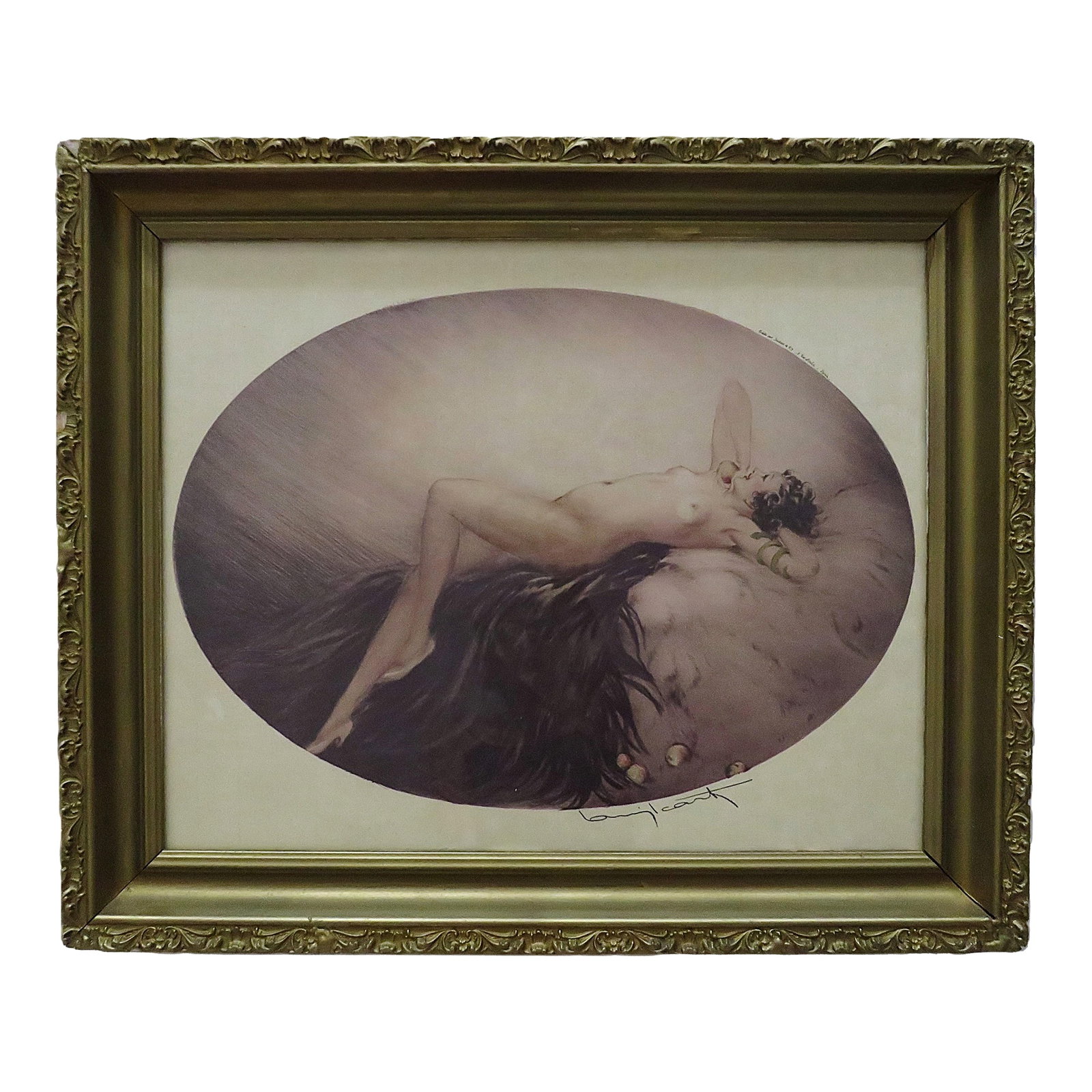 1928 French Louis Icart Etching 'Eve' Art Deco Reclining Nude Signed: FREE SHIPPING ANYWHERE IN THE CONTINENTAL US! This is a FABULOUS original Louis Icart reclining nude etching titled "Eve". Hand signed lower right. French. 1928 Art Deco era. As with so many of