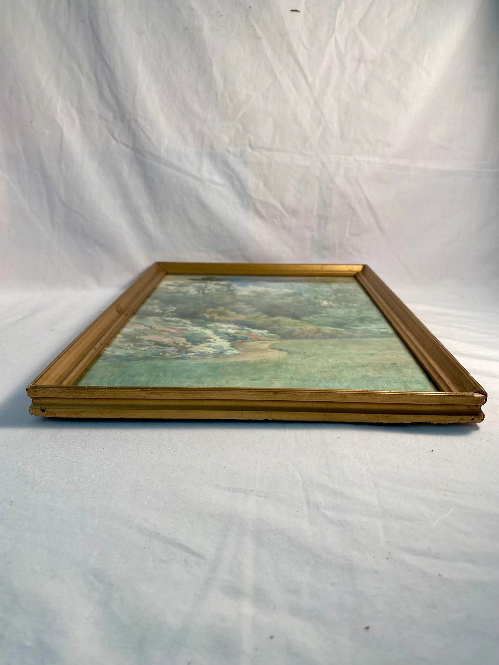 1940s Vintage, English, Framed Original, Watercolor, "The Garden", Kent - 8