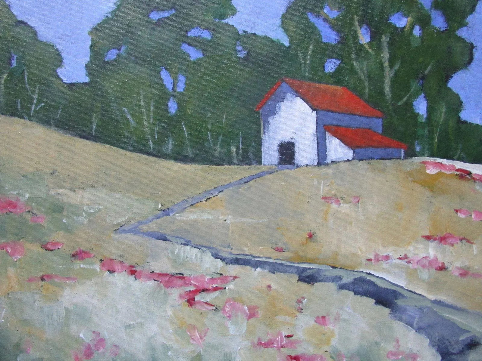 Sonora Hills Barn 16x20 Art Lynne French California Farm Landscape Painting O/C - 2