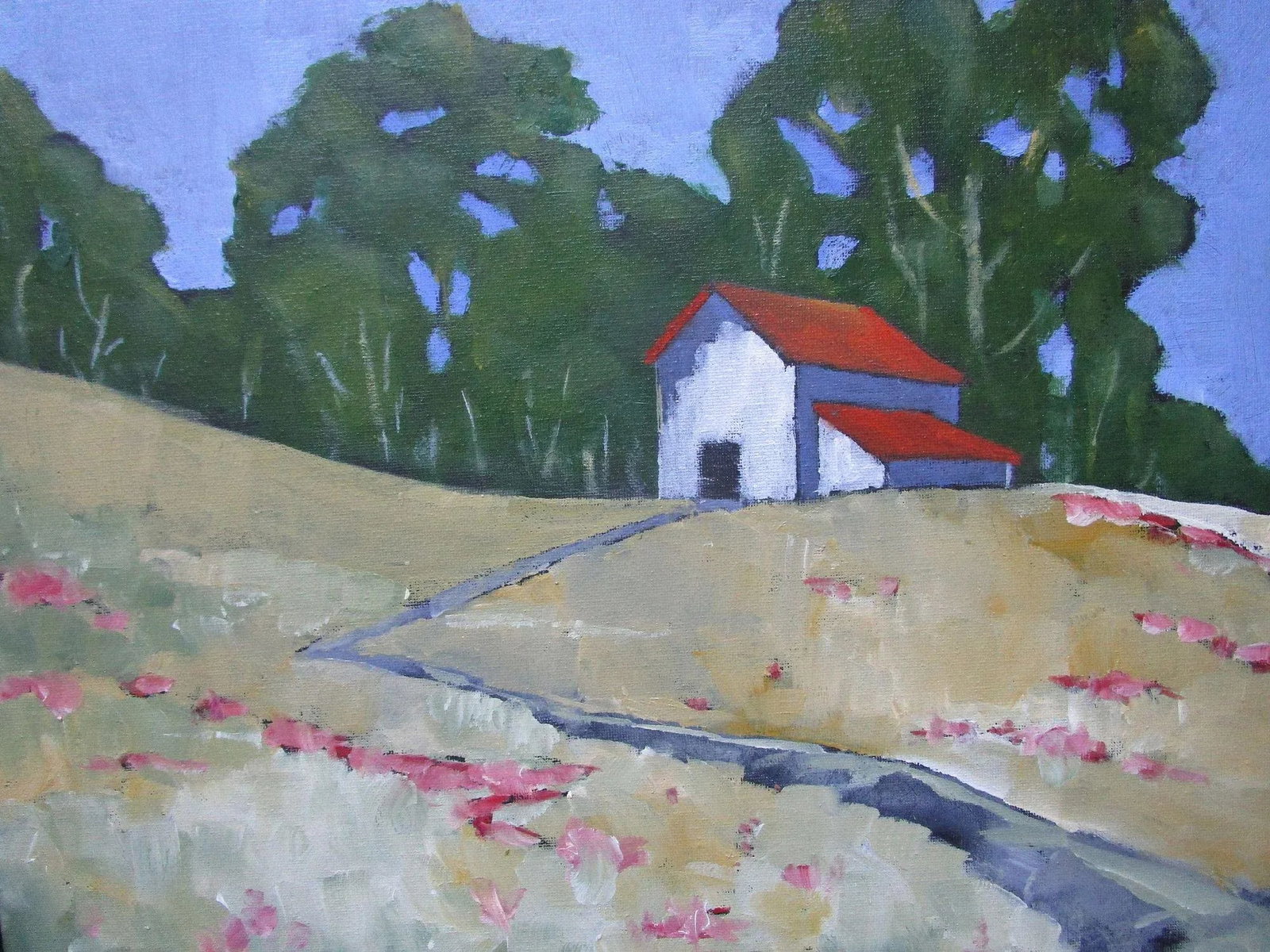 Sonora Hills Barn 16x20 Art Lynne French California Farm Landscape Painting O/C - 4