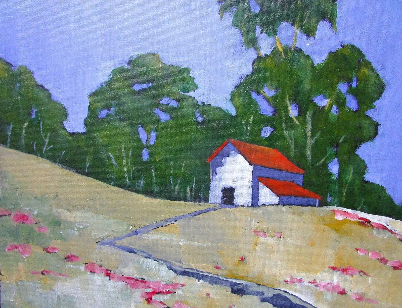 Sonora Hills Barn 16x20 Art Lynne French California Farm Landscape Painting O/C - 5