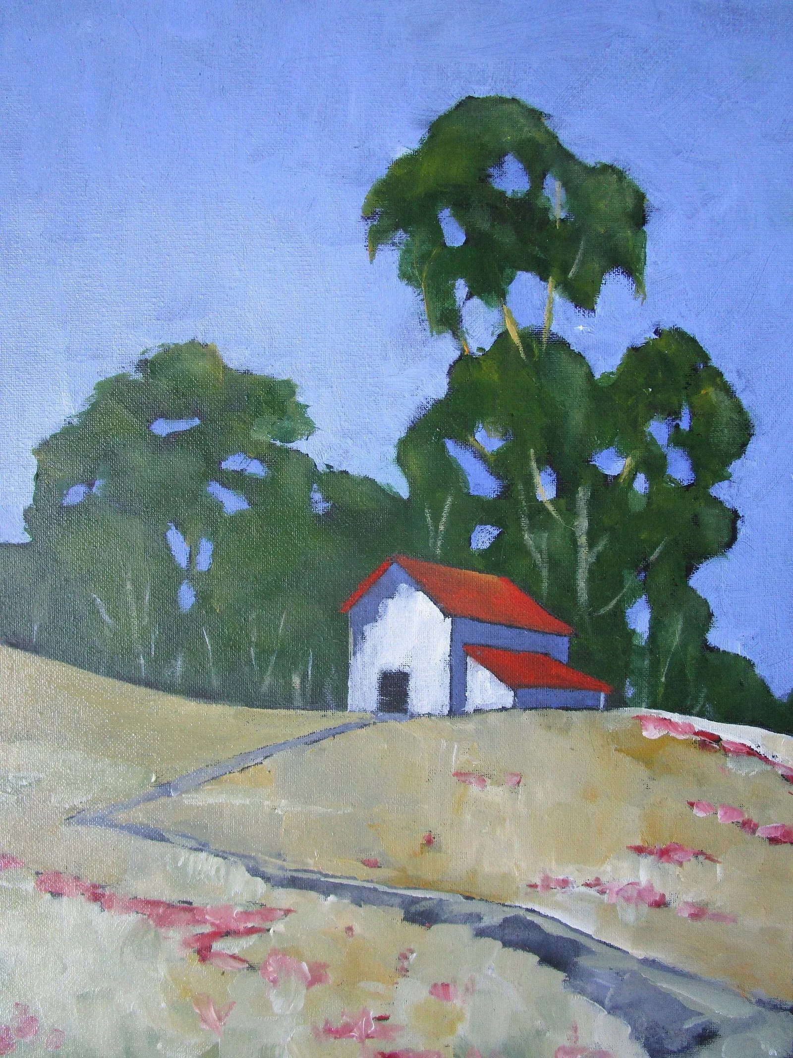 Sonora Hills Barn 16x20 Art Lynne French California Farm Landscape Painting O/C - 6