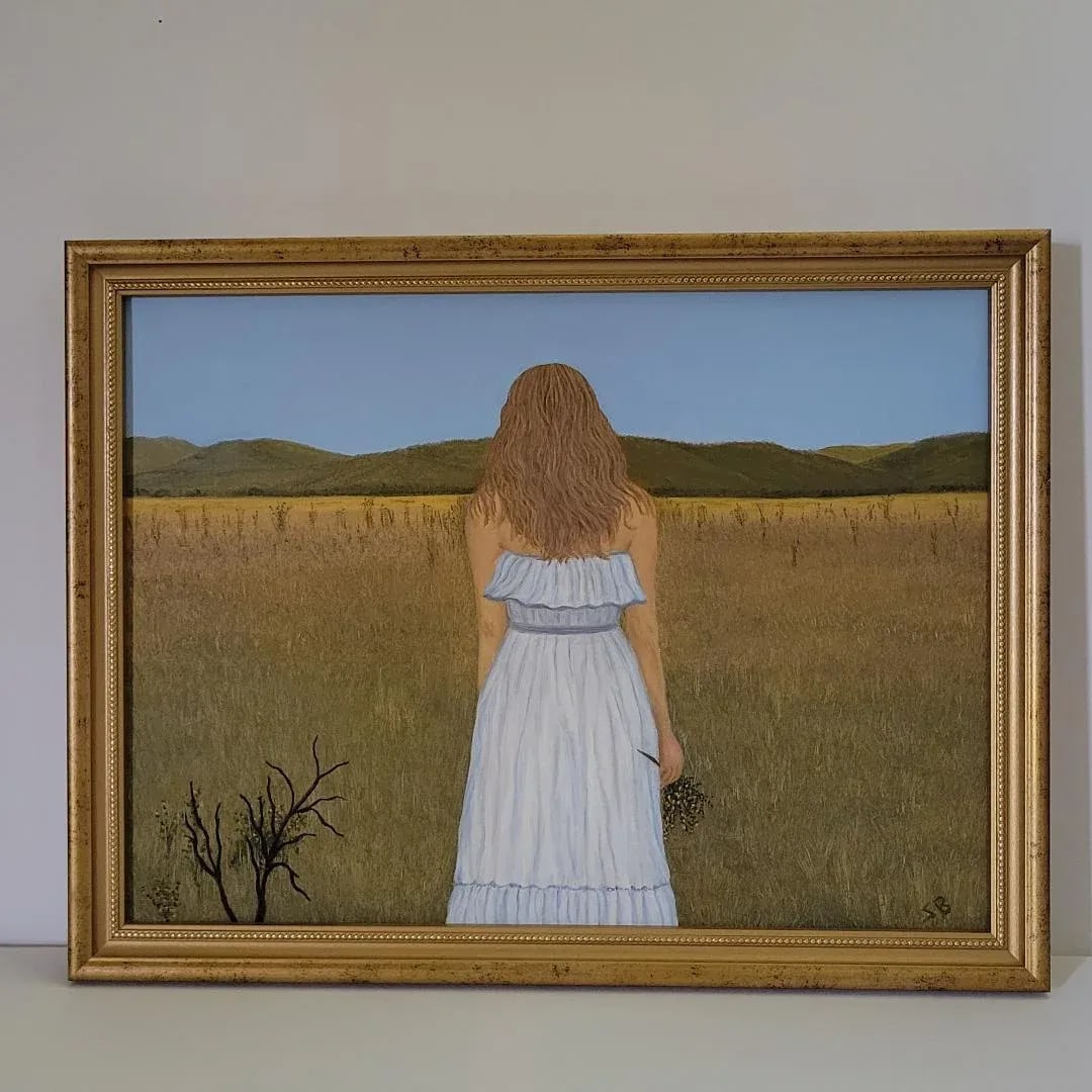 Figure Standing in Field Oil Painting by Susan B. - 2