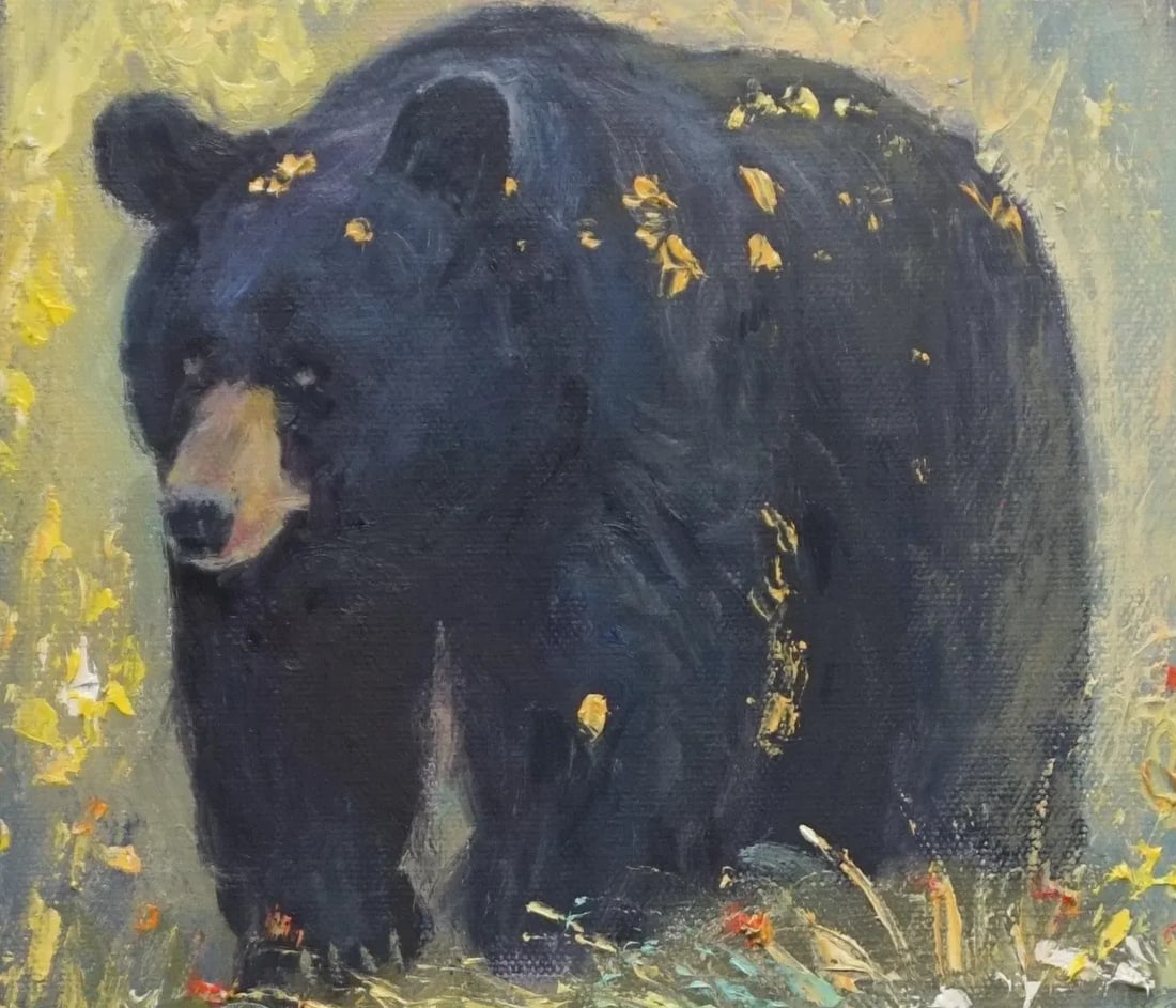 Original Impressionist Oil Painting, Bear - 2
