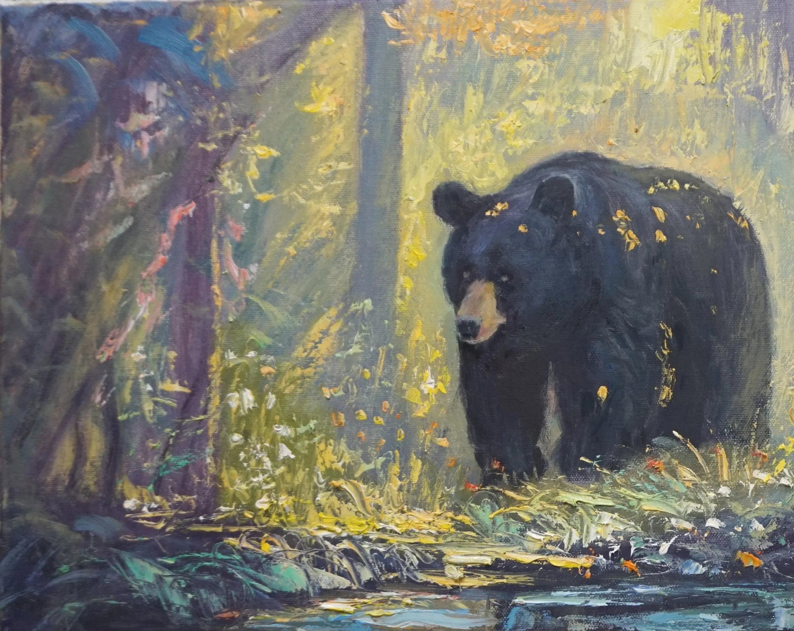 Original Impressionist Oil Painting, Bear - 3