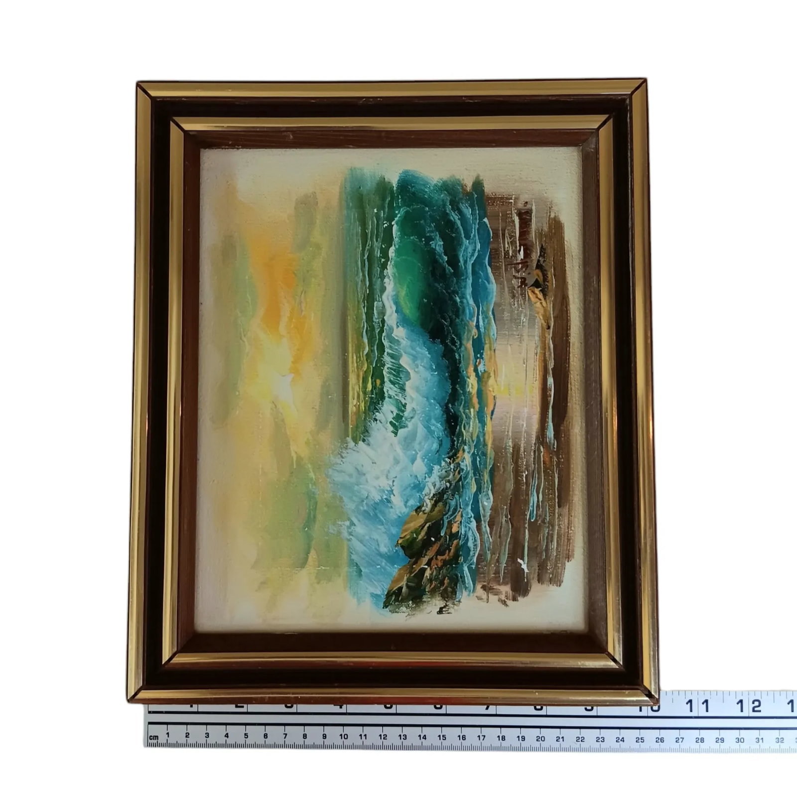 Vintage W Sherman Original Oil Painting Beach Rocky Waves Sunset Framed & Signed - 10
