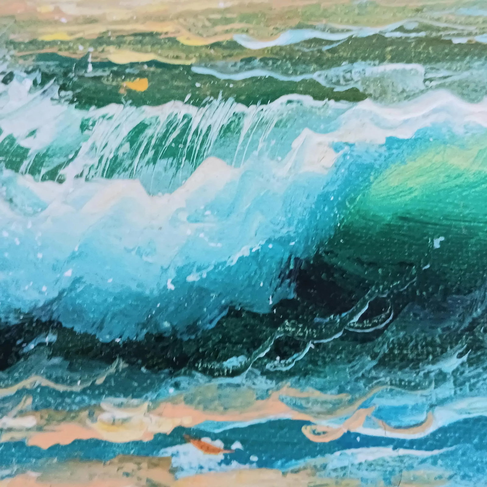 Vintage W Sherman Original Oil Painting Beach Rocky Waves Sunset Framed & Signed - 5