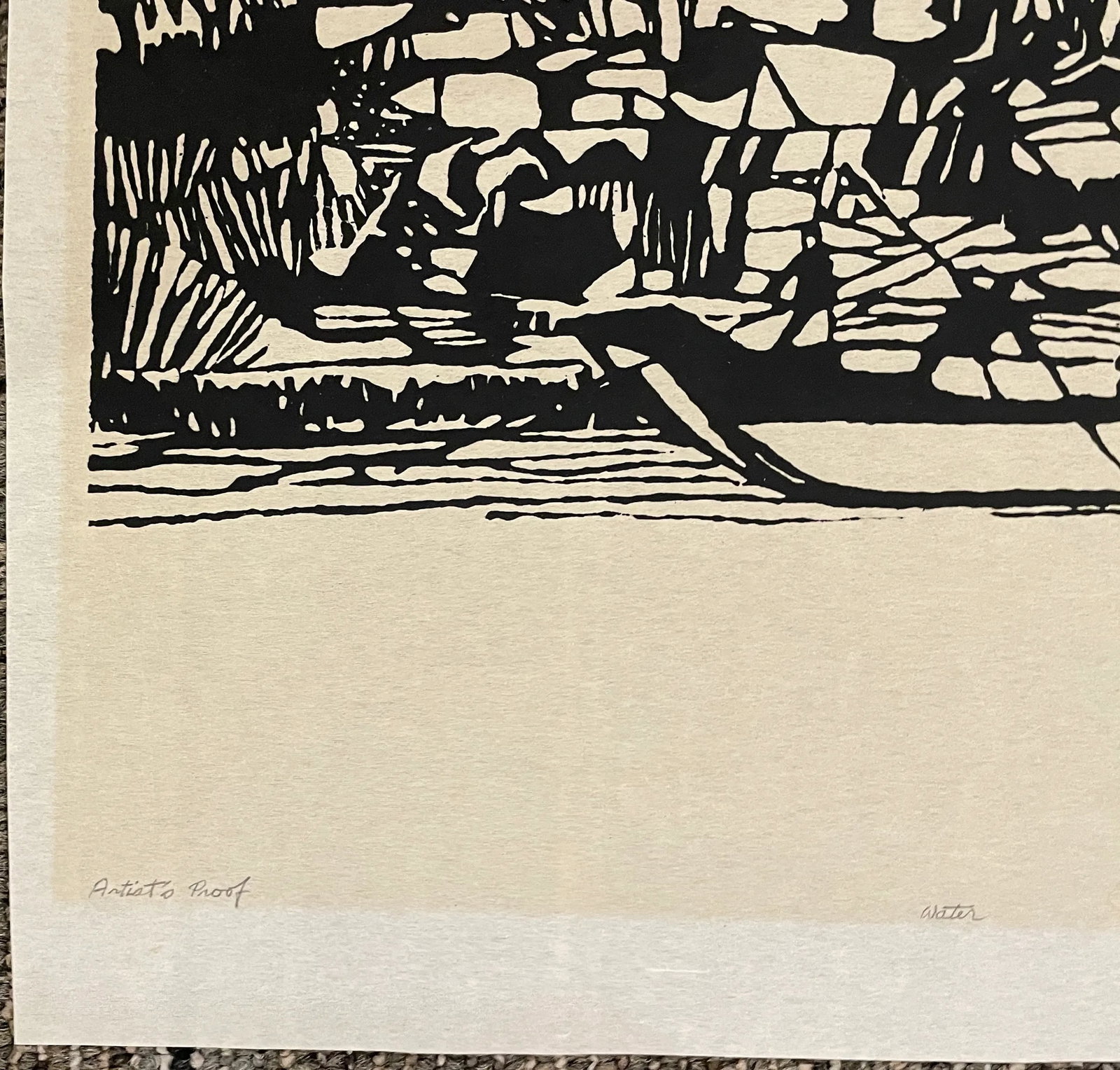 1967 Water Rowing Woodcut by Low - 5