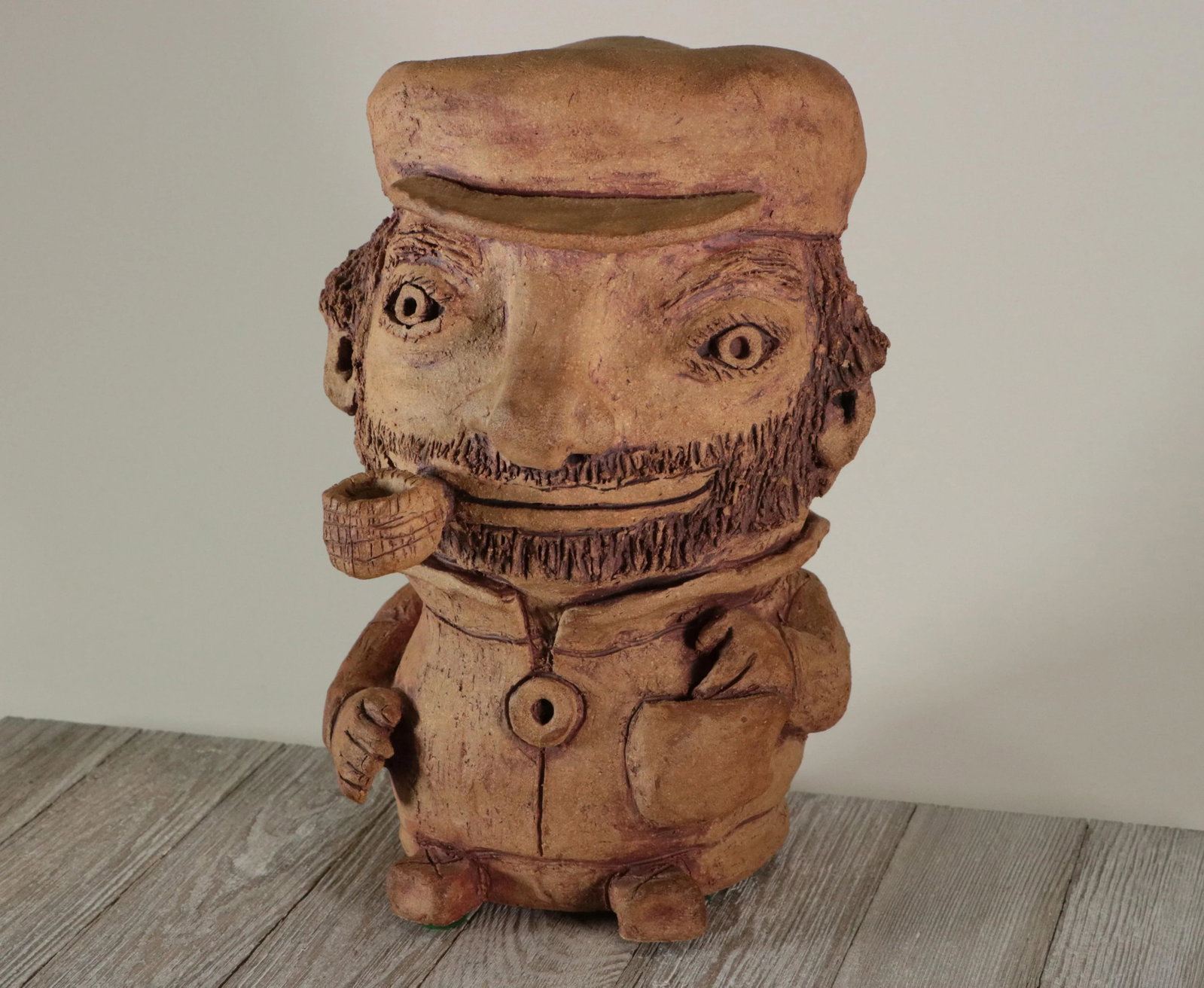 Folk Art Fisherman Studio Pottery Sculpture - 6