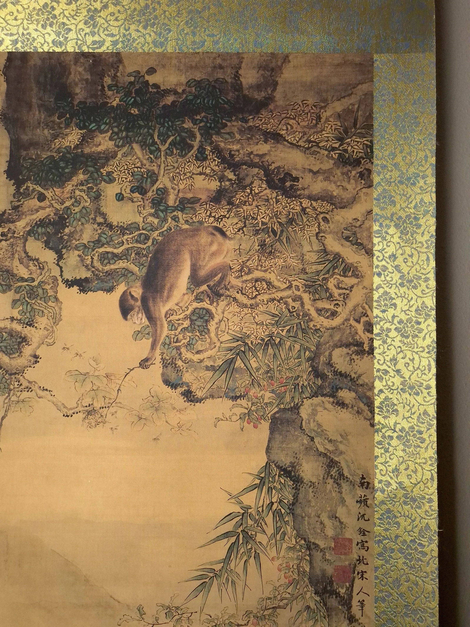 Chinese Mountain Monkeys Scroll - 3