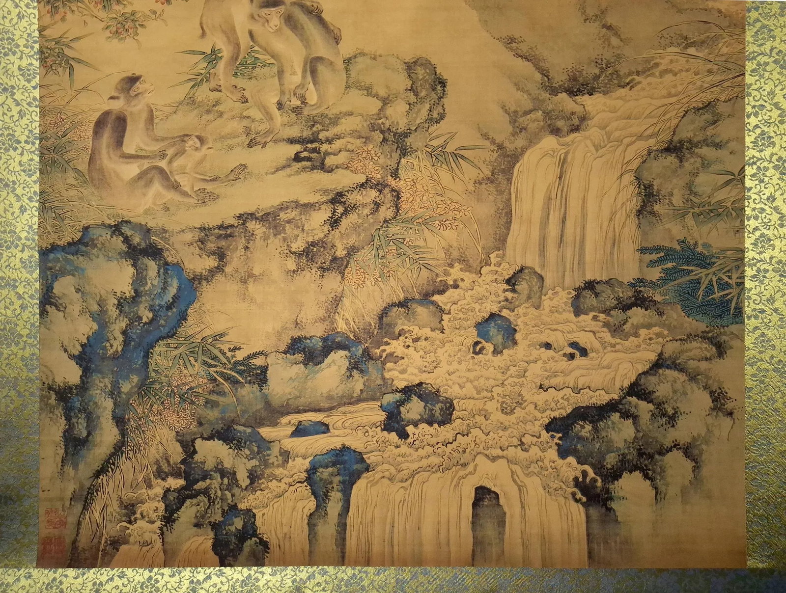 Chinese Mountain Monkeys Scroll - 5
