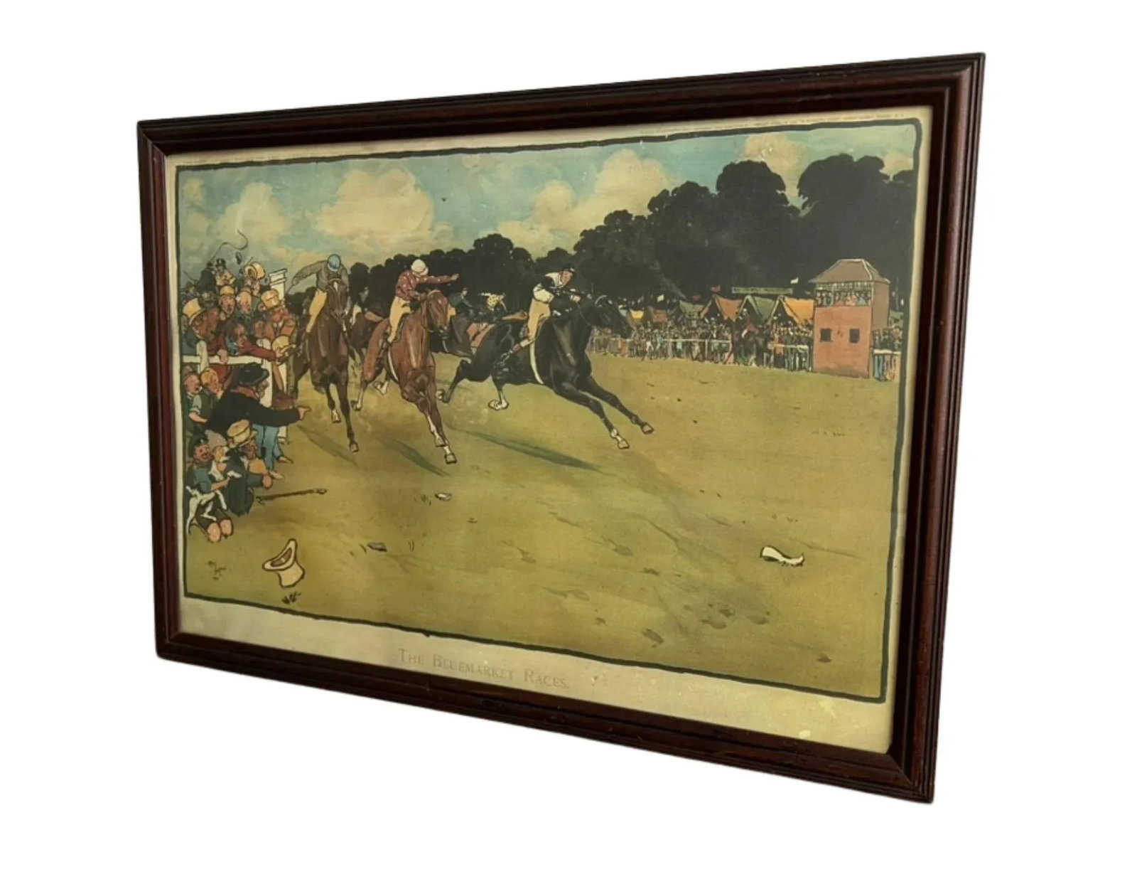 1901 Lithograph of the Bluemarket Horse Races by Cecil Aldin, Framed - 2