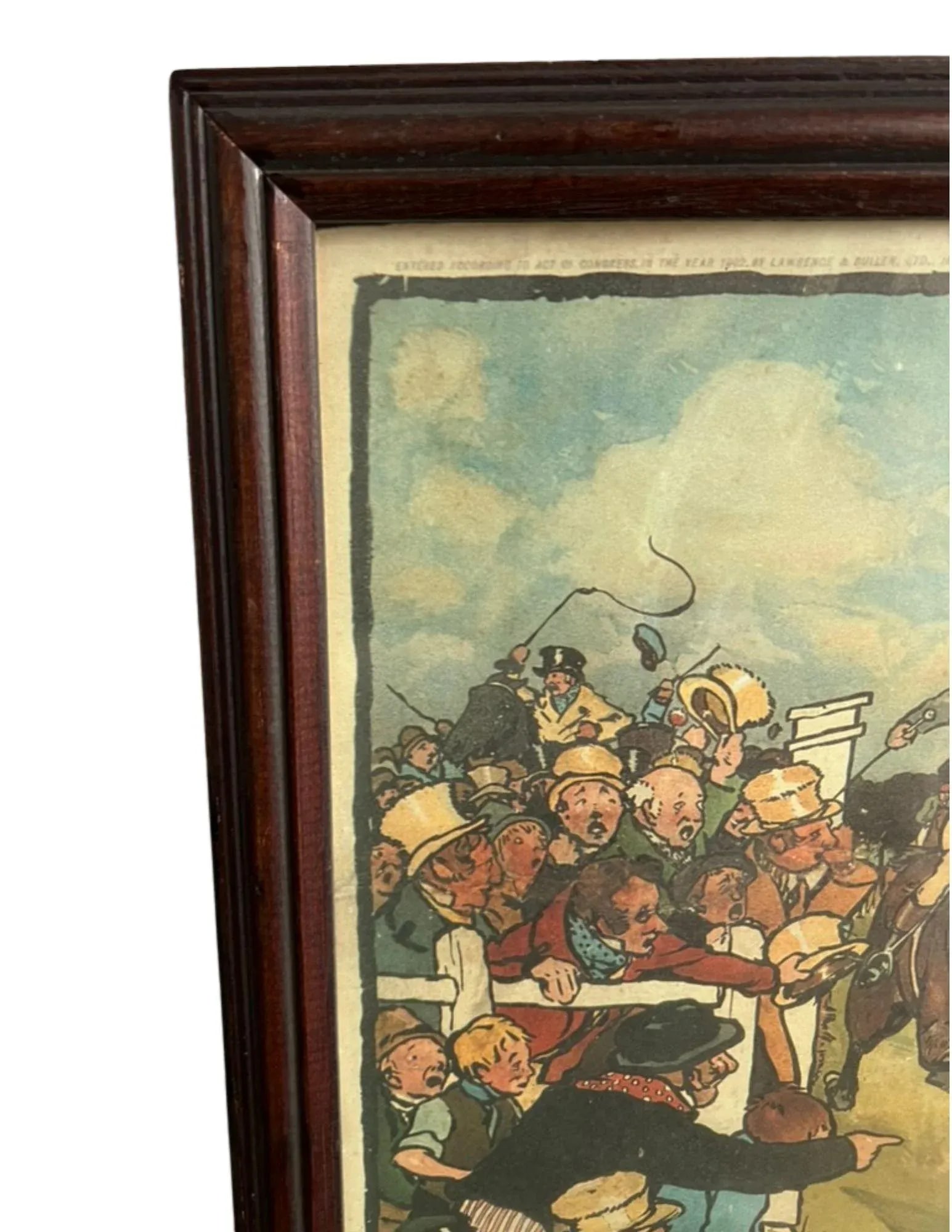 1901 Lithograph of the Bluemarket Horse Races by Cecil Aldin, Framed - 5