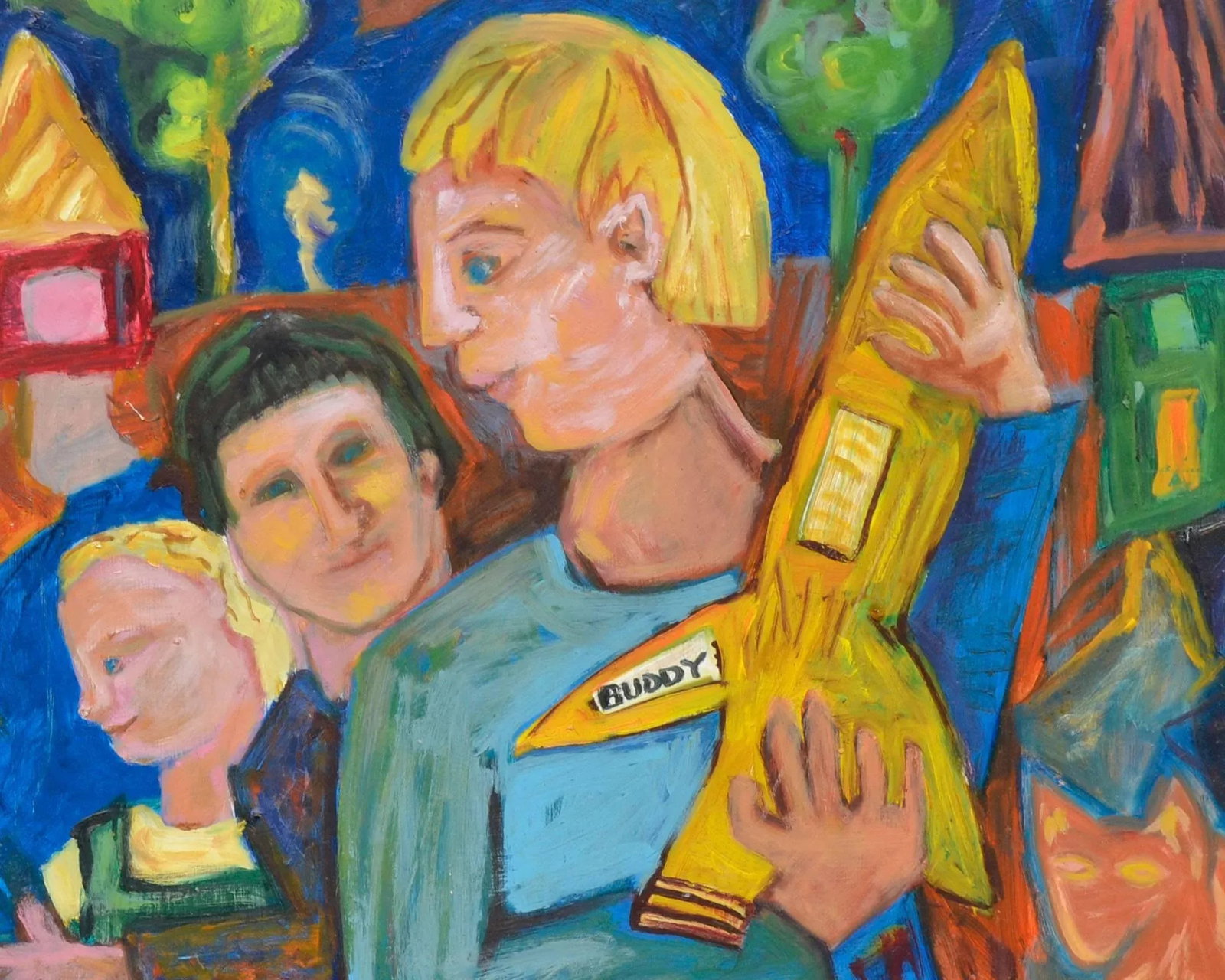 1990s Kristin Cohen Abstract Expressionism Portrait "Rocket Boy" 1995 - 2