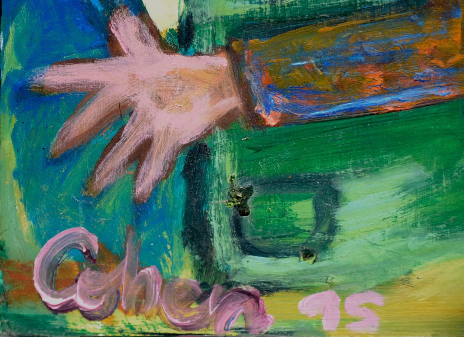 1990s Kristin Cohen Abstract Expressionism Portrait "Rocket Boy" 1995 - 3