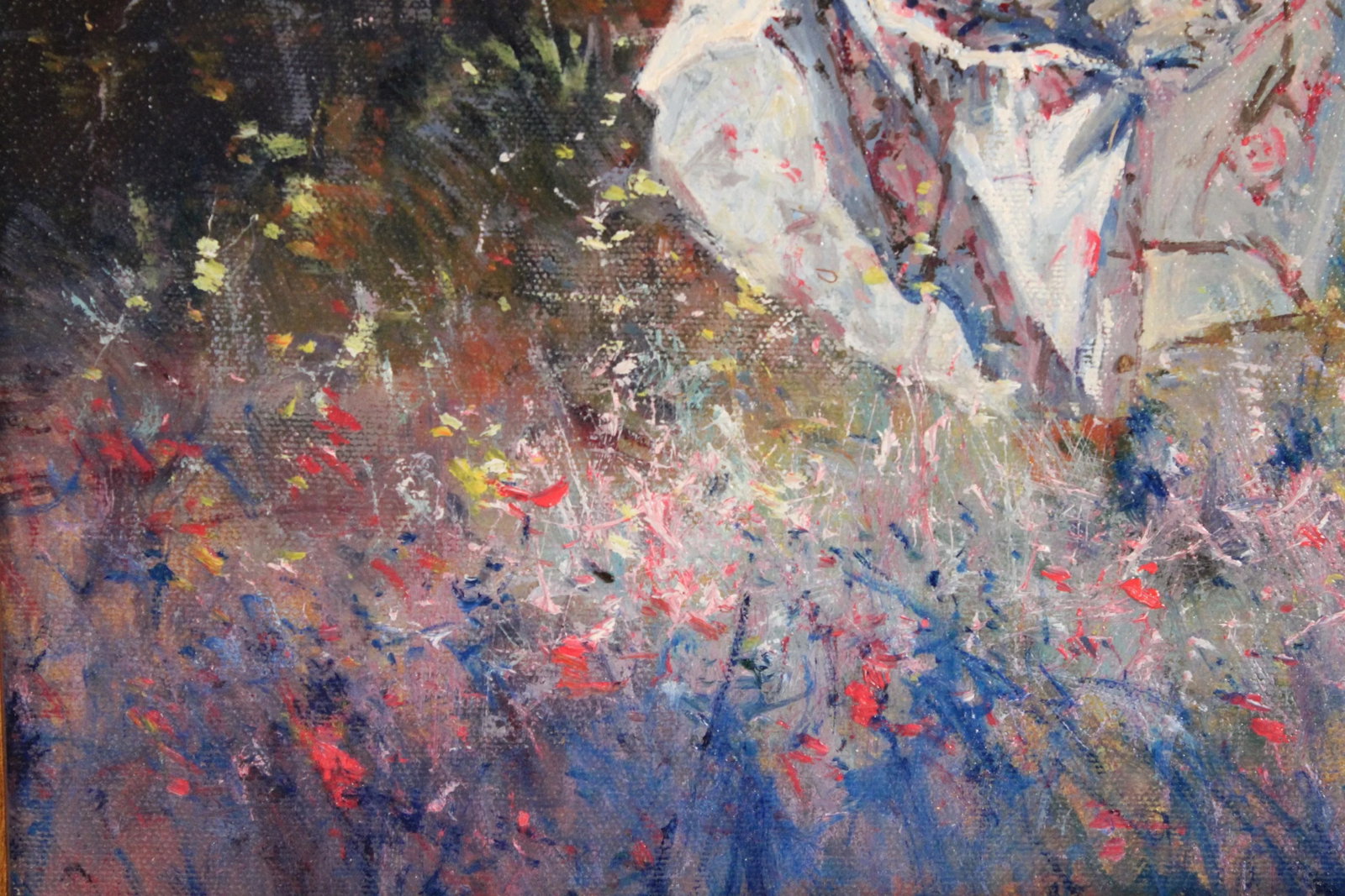 Painting of Mother and Daughter in a Colorful Landscape by Robert Hagan (Born 1947) - 5