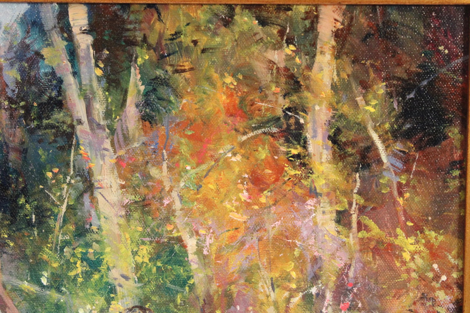 Painting of Mother and Daughter in a Colorful Landscape by Robert Hagan (Born 1947) - 7