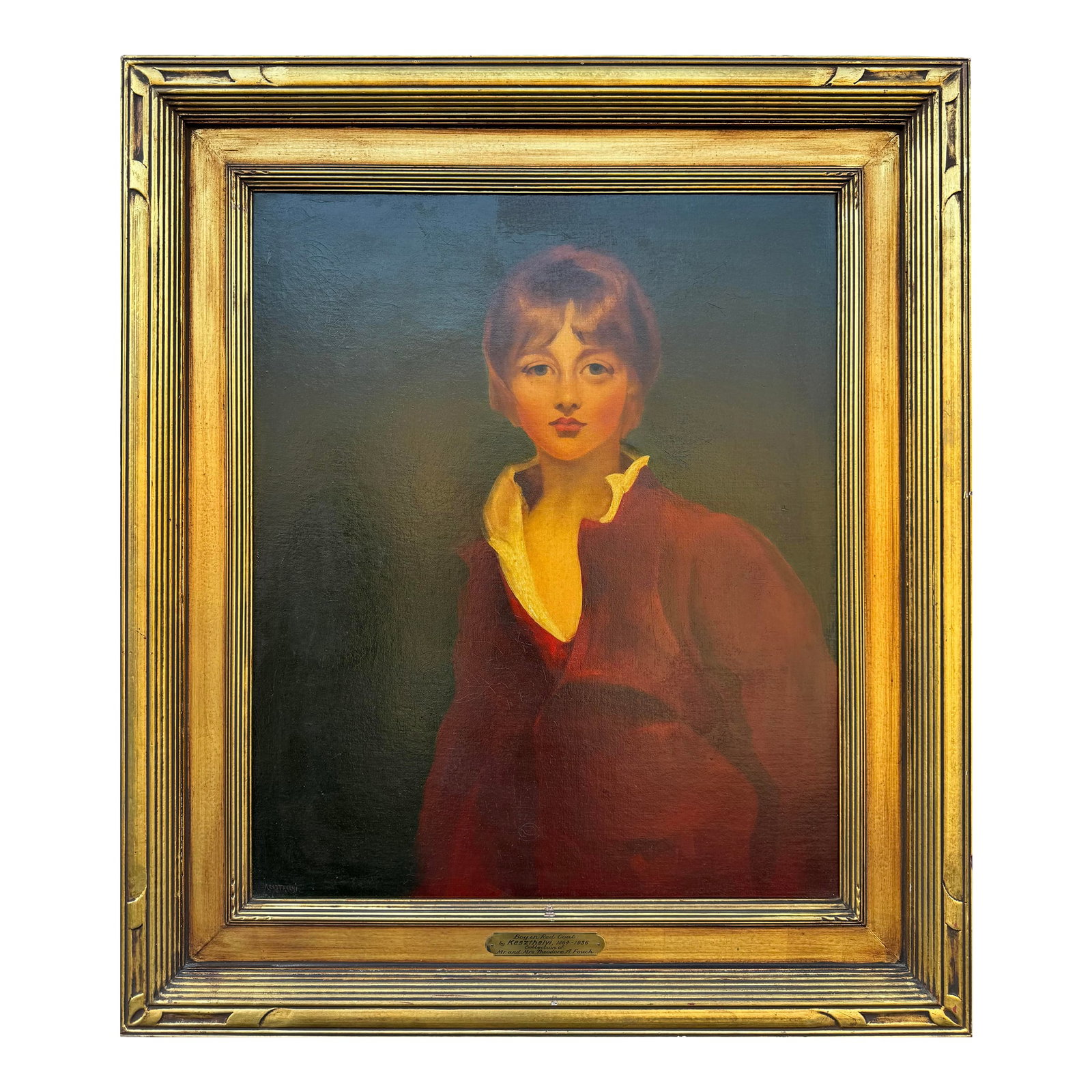 19th Century Large Oil on Canvas Painting of a Young Boy (1 of 2)