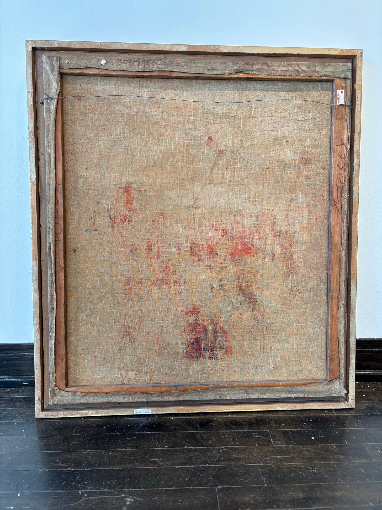 Vintage 60s Framed Oil Painting on Canvas of Seated Figure by Molly Schiff - 4