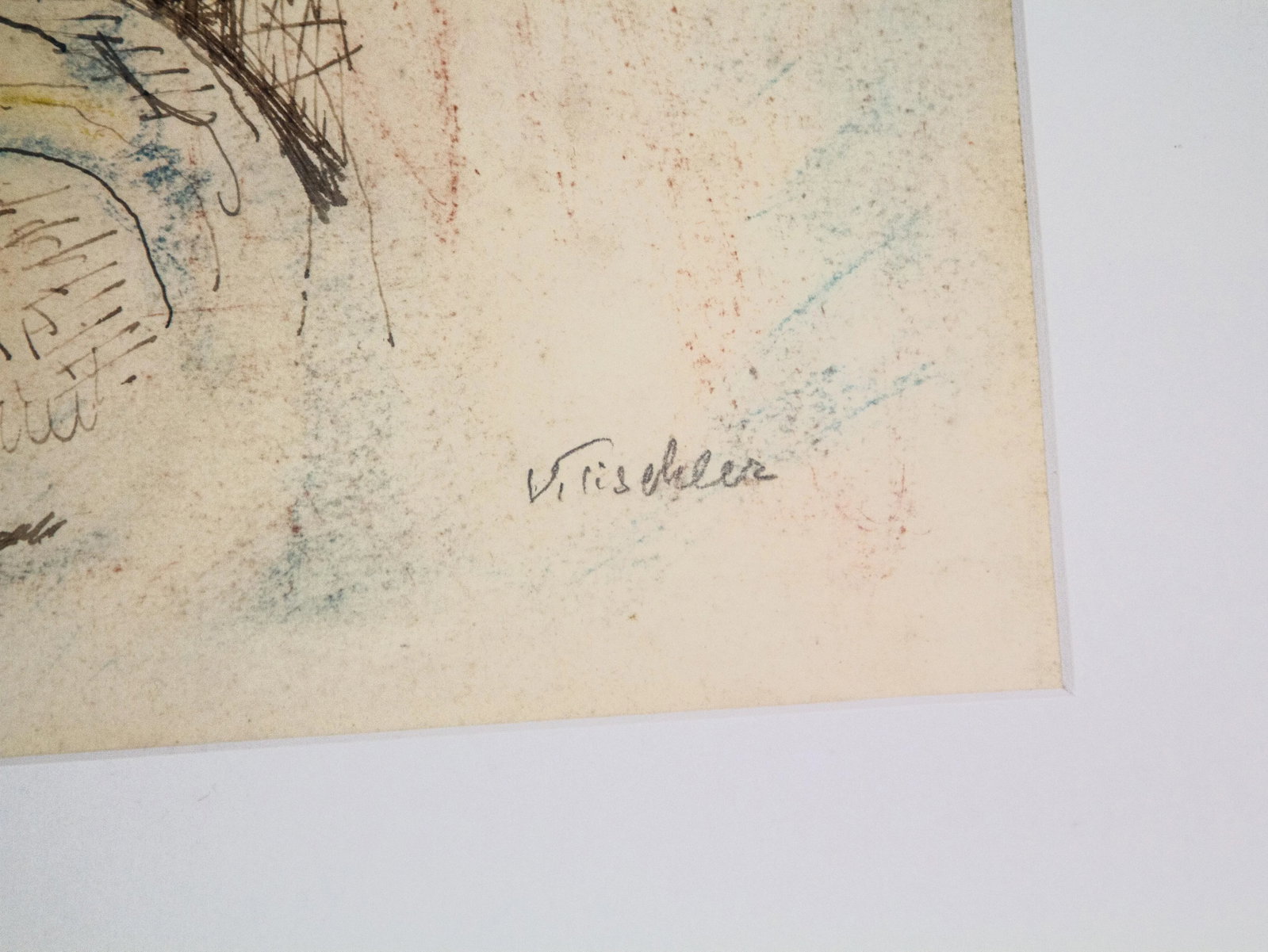 1940s Figurative Pastel and Watercolor Painting by Viktor Tischler, Framed - 3