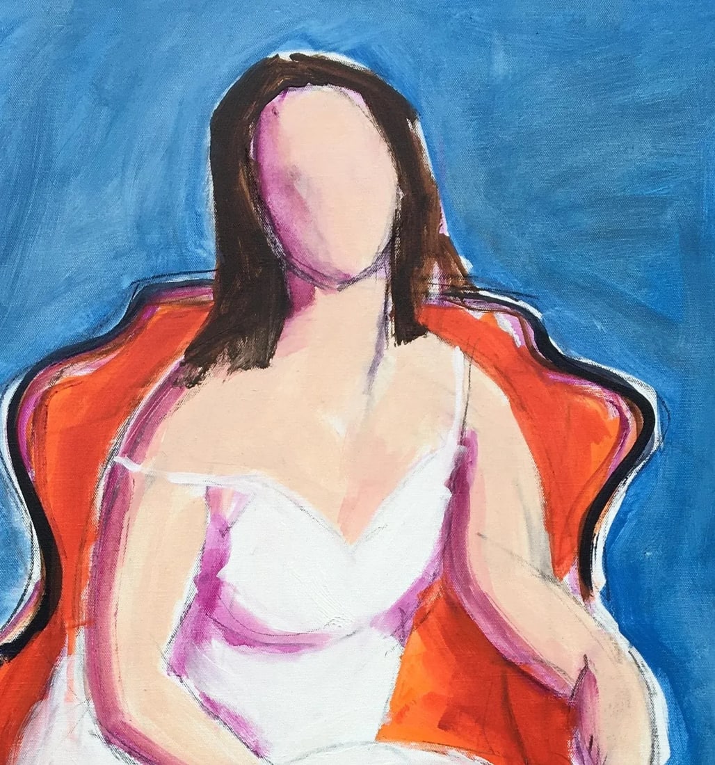 Seated Woman I, Oil on Canvas, Woman Seated Contemporary Painting - 2