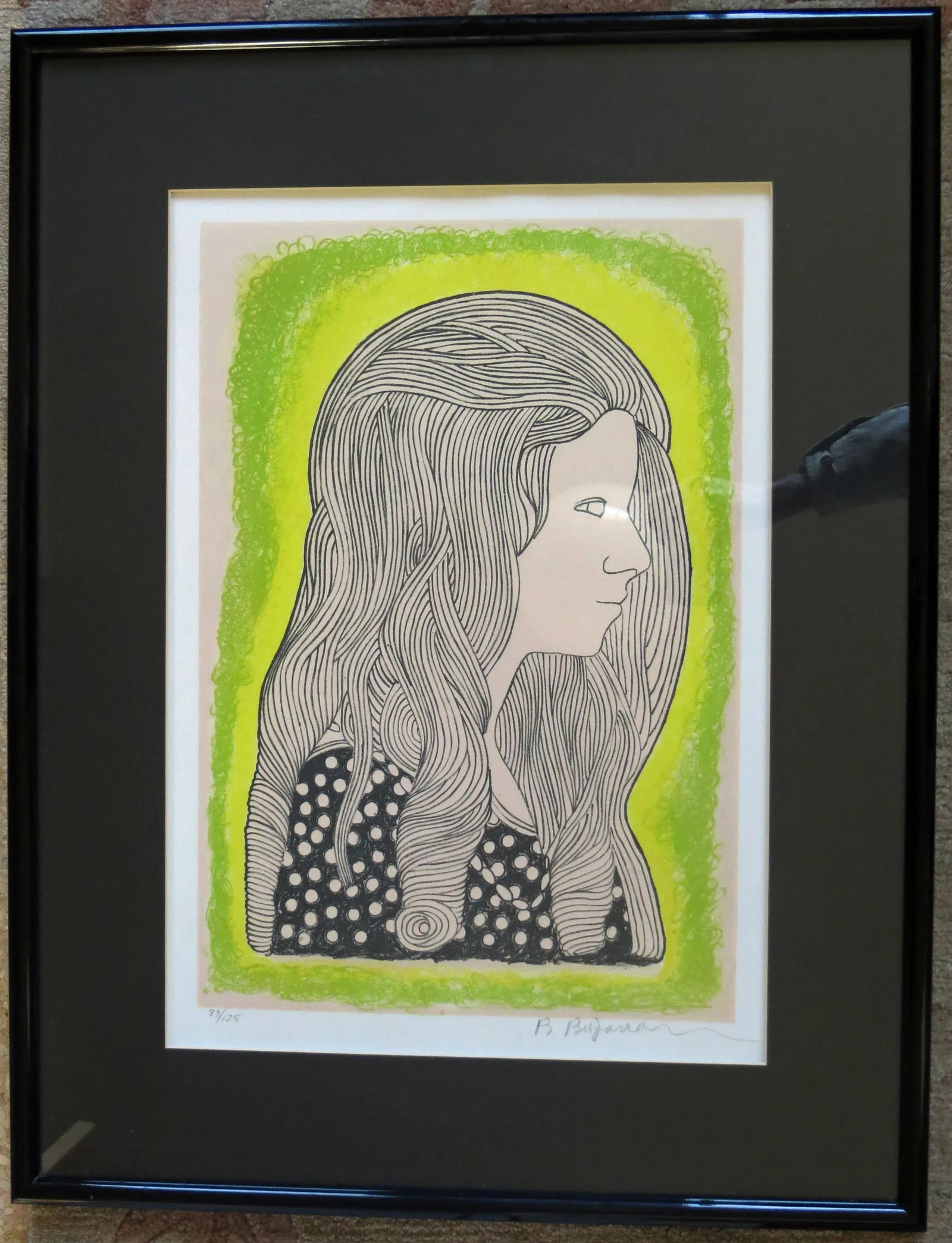 1970s "Laura" Figurative Lithograph by Beniamino Bufano, Framed - 3