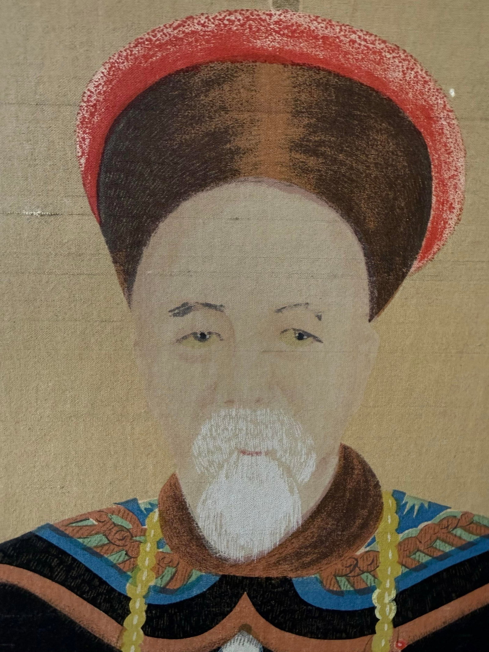 Antique 19th Century Large Framed Late Qing Dynasty Family Portrait - 5