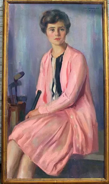 1919 Portrait of a Woman Oil Painting by John Hubbard Rich, Framed - 2