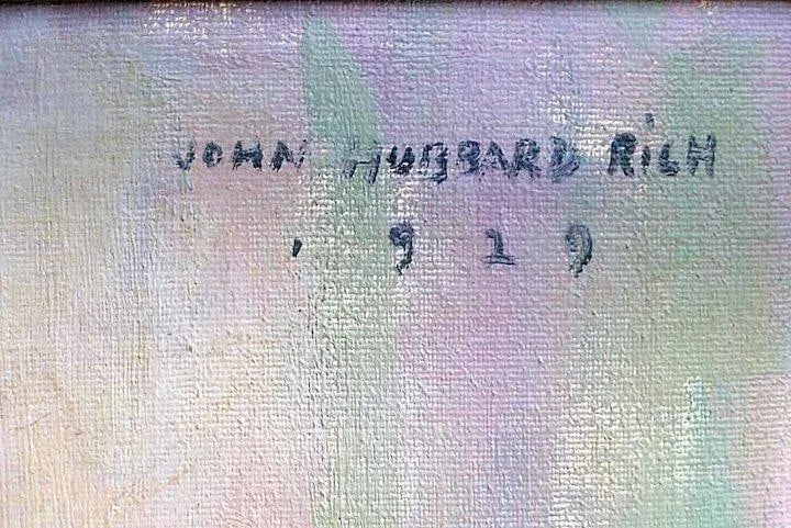 1919 Portrait of a Woman Oil Painting by John Hubbard Rich, Framed - 3