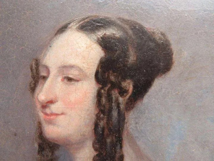 19th Century Portrait of a Young Girl Oil Painting, Framed - 4