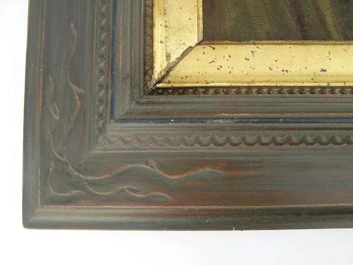 1910s "Woman Playing the Clarinet" Figurative Oil Painting by Antonio Barone, Framed - 4