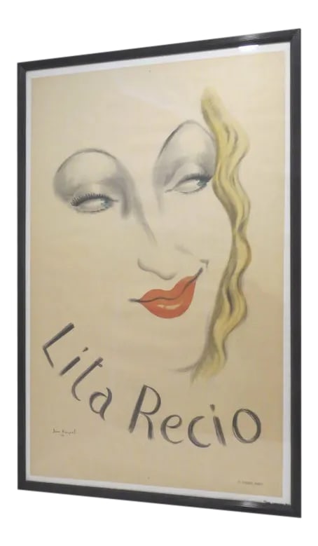1940s Lita Recio by Jean Karquel Poster, Framed: Original vintage poster, Lita Recio by Jean Karquel 1941. 48" x 60". Shipping with or without frame. Condition: Alterations: Unknown Imperfections: Some Imperfections Condition Notes: good condition M