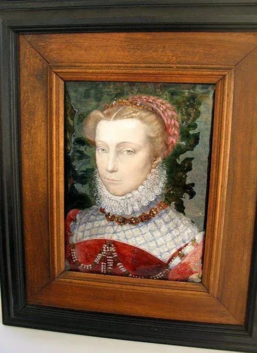 Late 19th Century "Portrait of Elisabeth of Austria" Enamel Painting on Copper by Paul Grandhomme an - 6