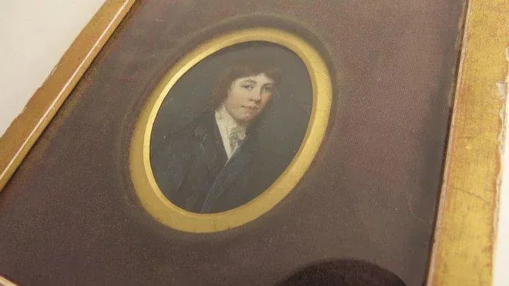 Early 19th Century Miniature Portrait of Charles Hoskins Master Oil Painting, Framed - 2