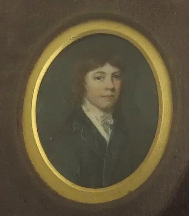 Early 19th Century Miniature Portrait of Charles Hoskins Master Oil Painting, Framed - 5