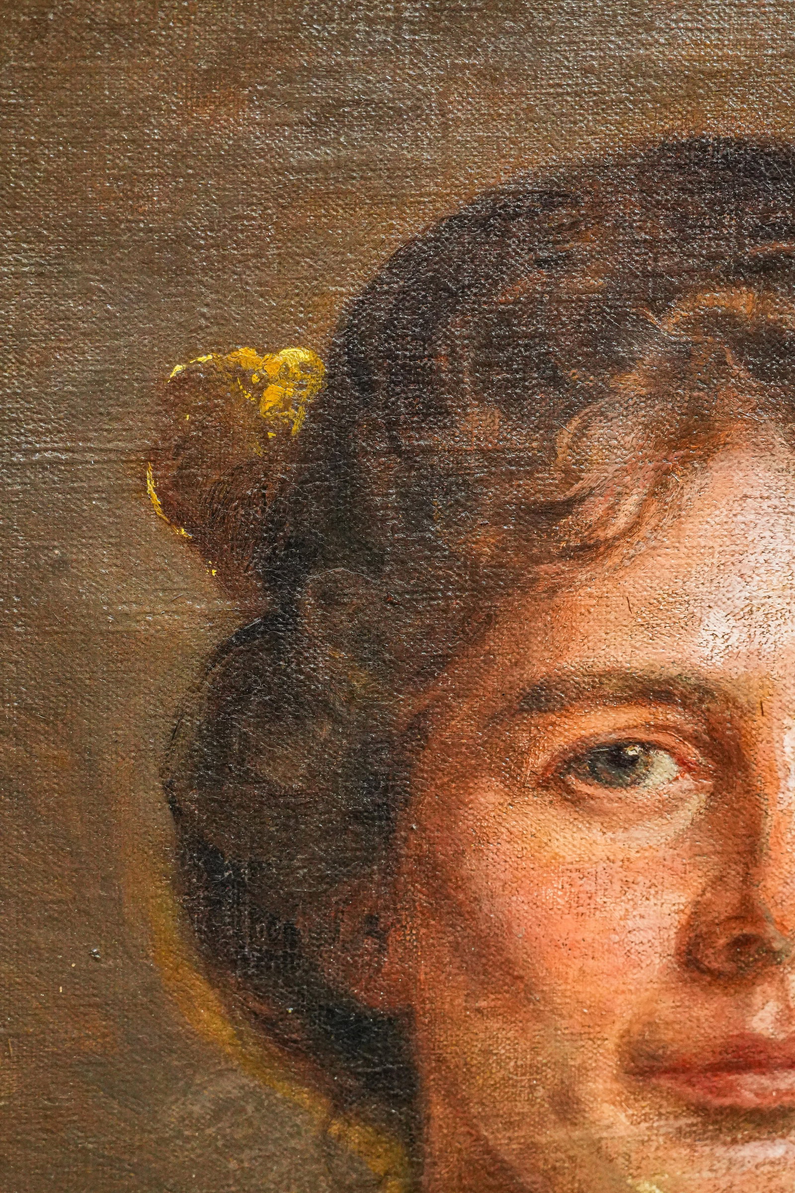Lovely Antique Oil Painting Portrait of Society Woman Framed Home Wall Decor - 8