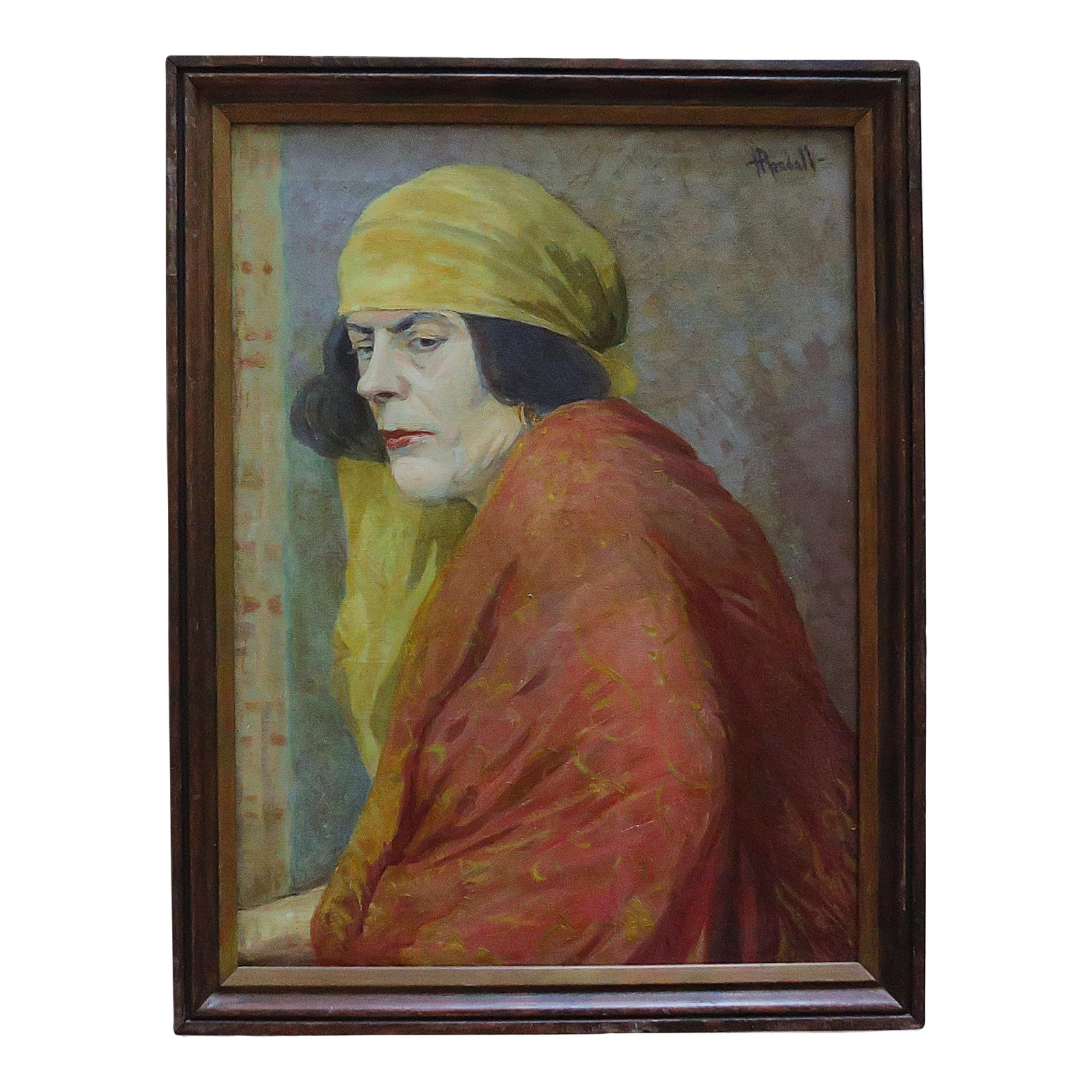 American Portrait Oil Painting Signed Helen Randall: FREE SHIPPING ANYWHERE IN THE CONTINENTAL US! This is a fine portrait painting by listed American artist Helen K. Randall. Early to mid 20th century. Oil on canvas. This is the kind of unique portrait