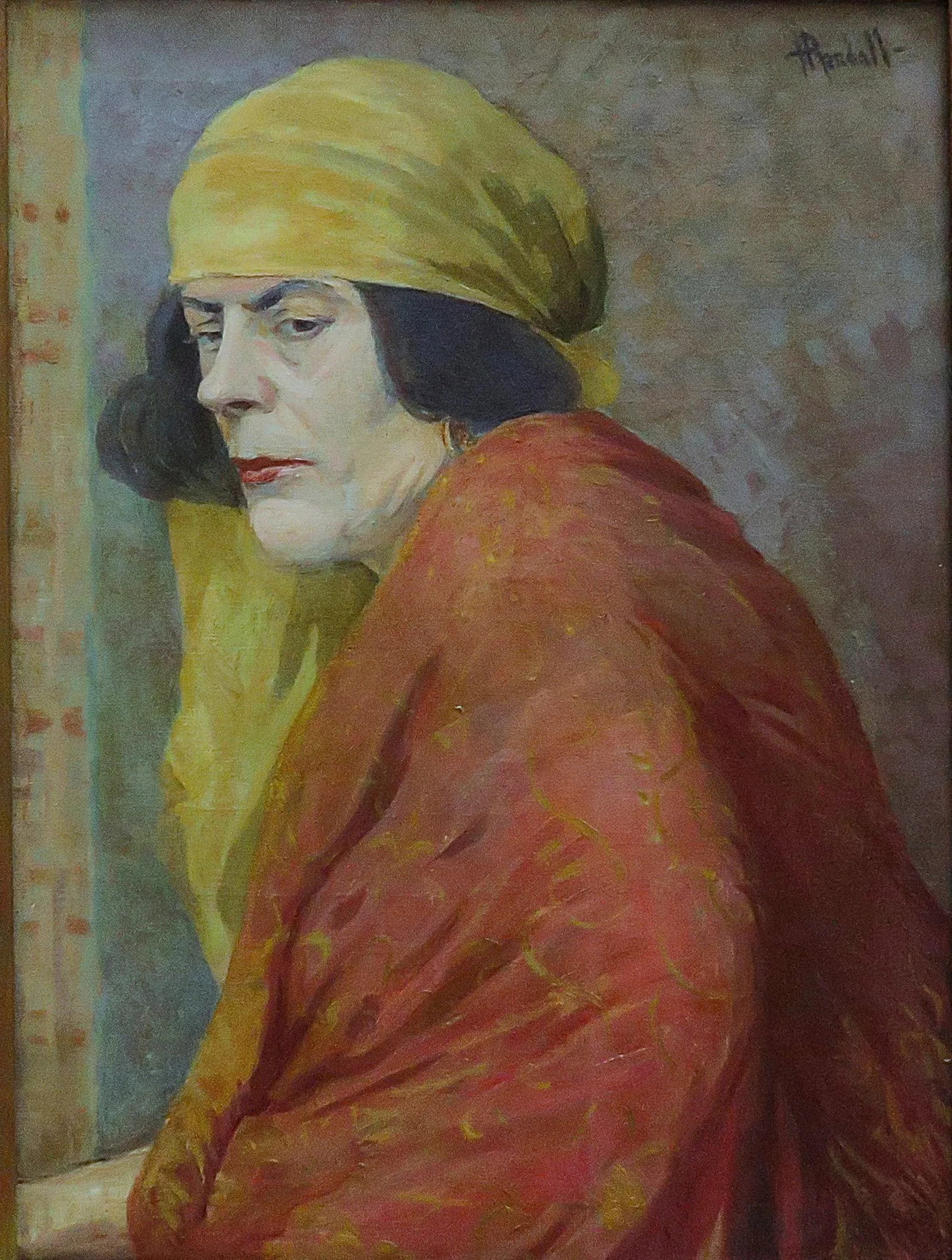 American Portrait Oil Painting Signed Helen Randall - 2