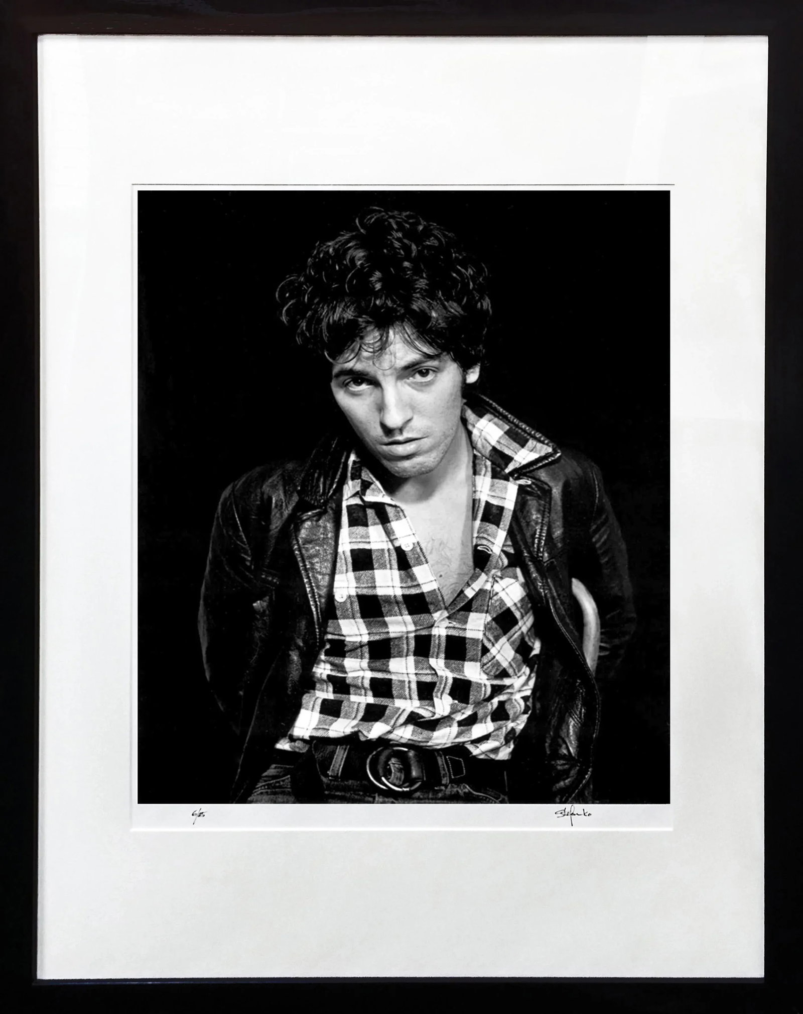 Frank Stefanko, Bruce Springsteen, Bound (1978), Large Hand Signed Print: Archival pigment print. Hand signed lower right by Frank Stefanko. Hand numbered 6/25 lower left. Sheet size: 40 x 30 inches. Image size: 30.75 x 25 inches. Frame size: 52 x 39 inches. Artwork is in e