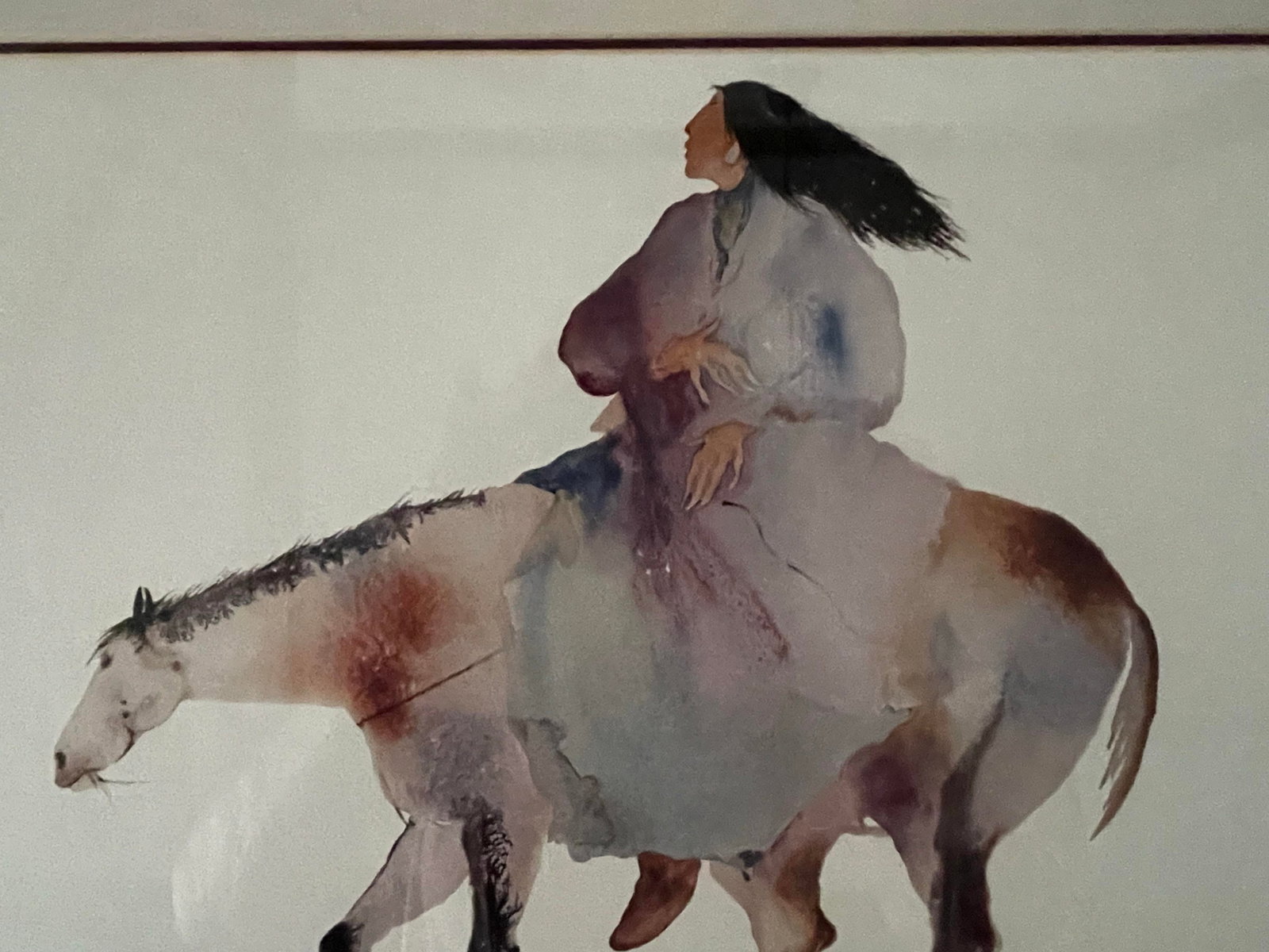 1990s Carol Grigg Native American Watercolor Lithograph Prints - Pair - 5