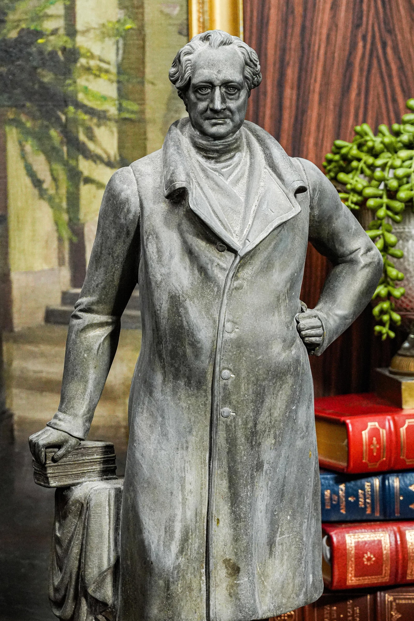 Large Spelter Metal Antique Victorian Statue Sculpture Goethe - 2
