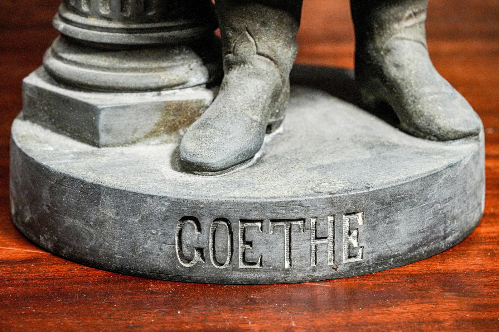 Large Spelter Metal Antique Victorian Statue Sculpture Goethe - 5