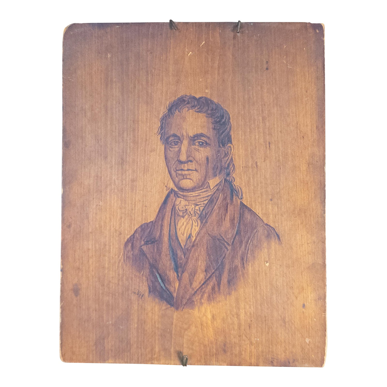 19th Century American Pyrography Portrait of a Gentleman by Robert Ball Hughes (1 of 8)