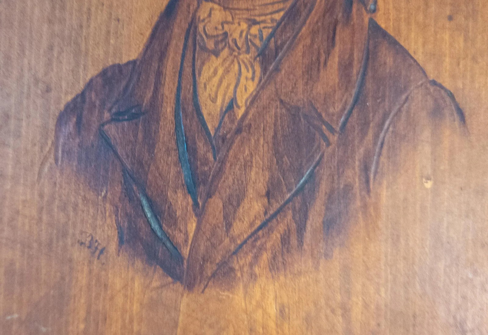19th Century American Pyrography Portrait of a Gentleman by Robert Ball Hughes - 5
