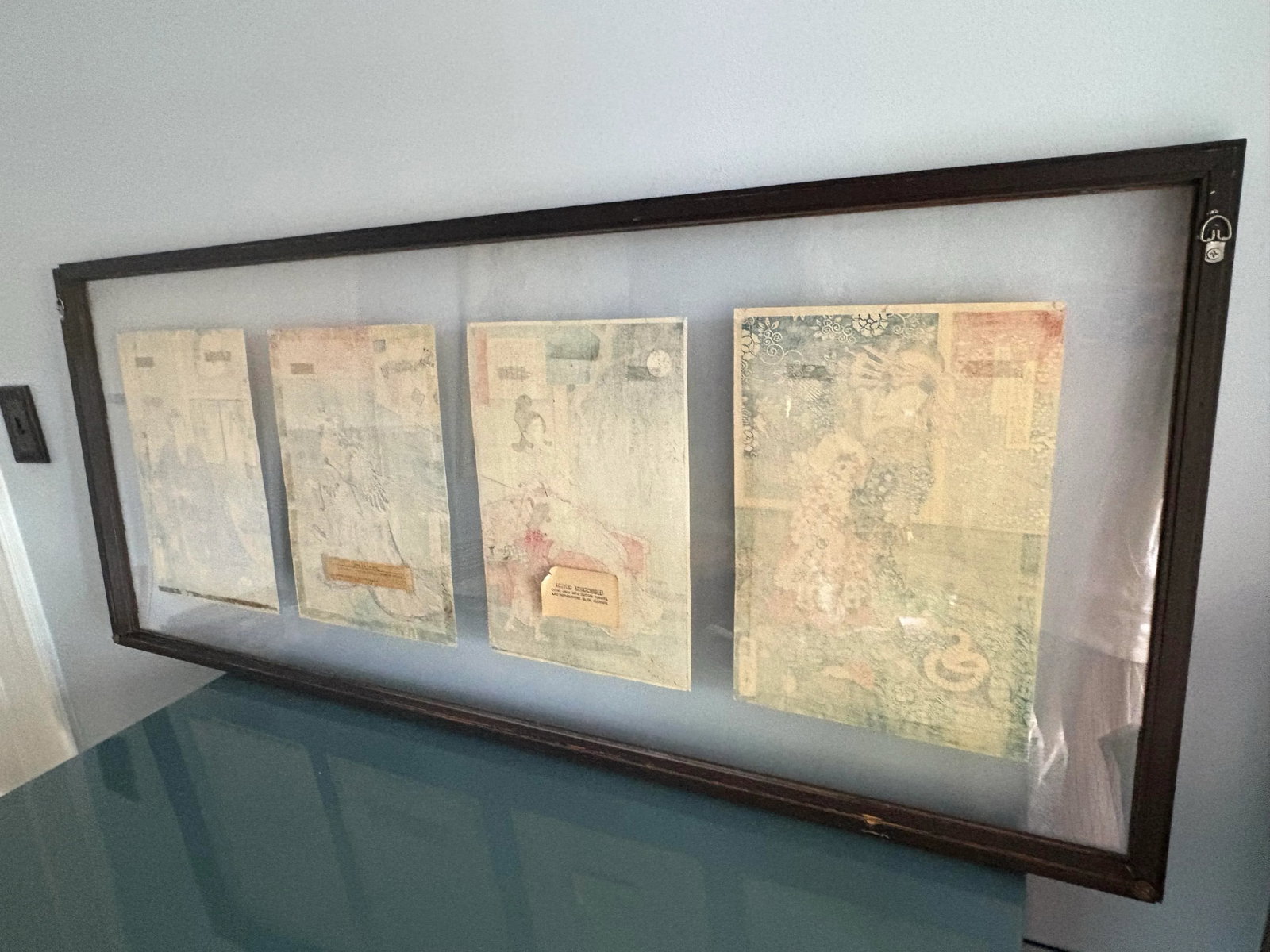Vintage Faux Bamboo Framed Japanese Prints - 7